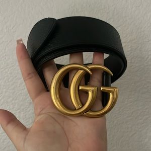 Wide Leather Gucci Belt